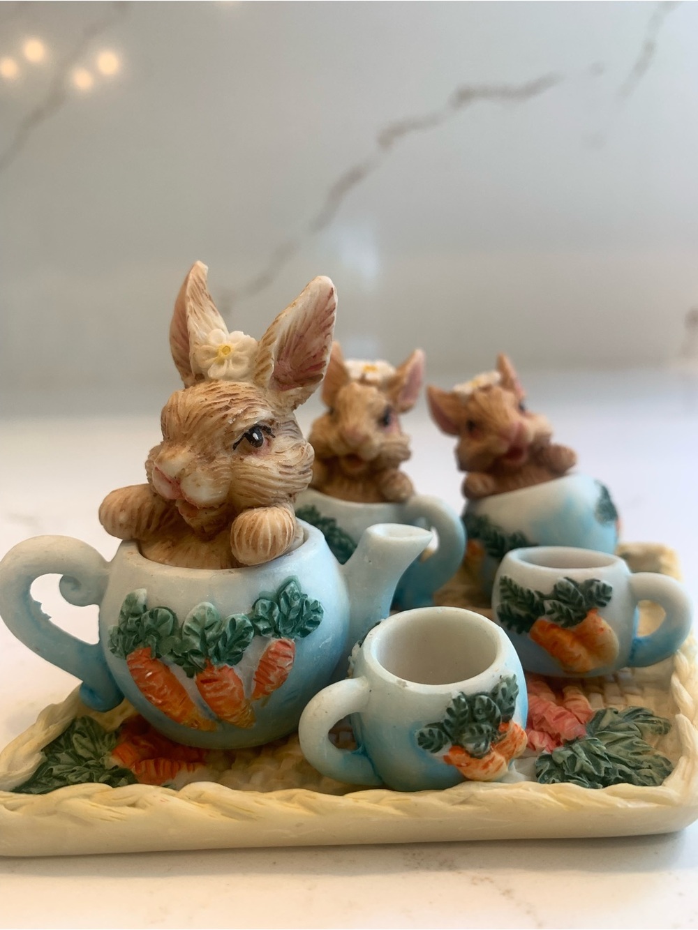 Peter Rabbit Miniature Tea Set (9) Carrot Garden Bunny Party Vintage 2000’s.